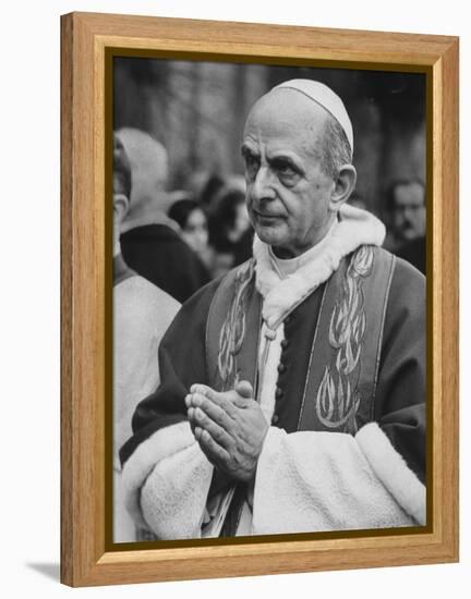 Pope Paul Vi, Officiating at Ash Wednesday Service in Santa Sabina Church-Carlo Bavagnoli-Framed Premier Image Canvas