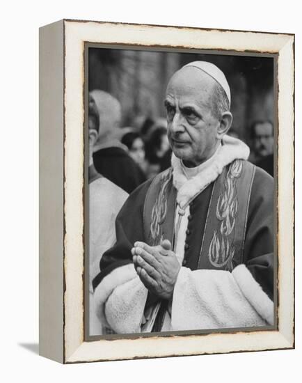 Pope Paul Vi, Officiating at Ash Wednesday Service in Santa Sabina Church-Carlo Bavagnoli-Framed Premier Image Canvas