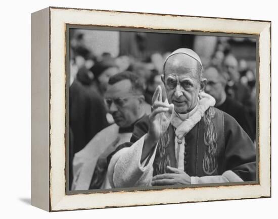 Pope Paul Vi, Officiating at Ash Wednesday Service in Santa Sabina Church-Carlo Bavagnoli-Framed Premier Image Canvas