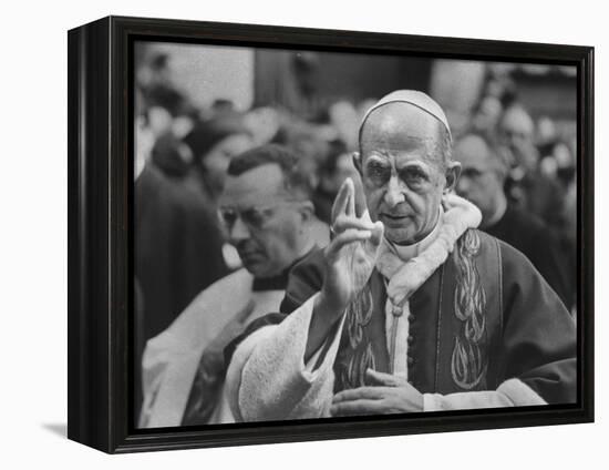 Pope Paul Vi, Officiating at Ash Wednesday Service in Santa Sabina Church-Carlo Bavagnoli-Framed Premier Image Canvas