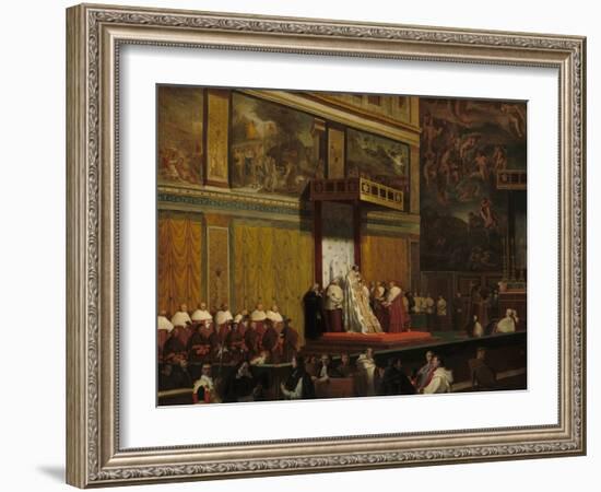 Pope Pius VII in the Sistine Chapel, 1814-Jean Auguste Dominique Ingres-Framed Giclee Print