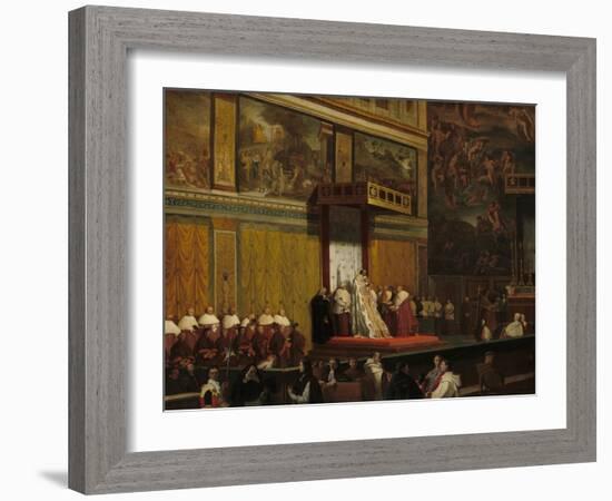 Pope Pius VII in the Sistine Chapel, 1814-Jean Auguste Dominique Ingres-Framed Giclee Print