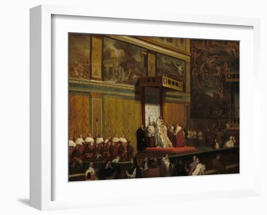 Pope Pius VII in the Sistine Chapel, 1814-Jean Auguste Dominique Ingres-Framed Giclee Print