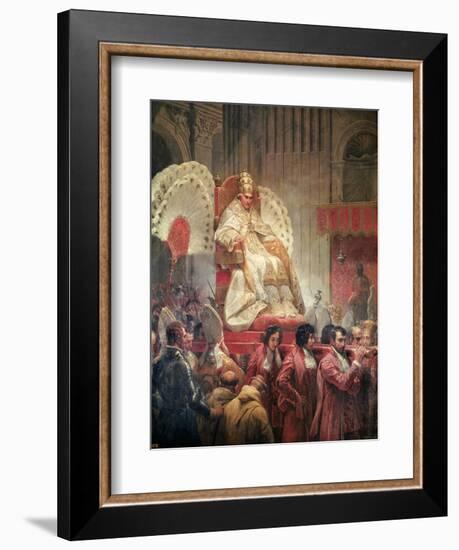 Pope Pius VIII in St. Peter's on the Sedia Gestatoria-Horace Vernet-Framed Giclee Print