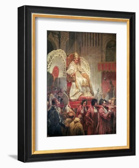 Pope Pius VIII in St. Peter's on the Sedia Gestatoria-Horace Vernet-Framed Giclee Print