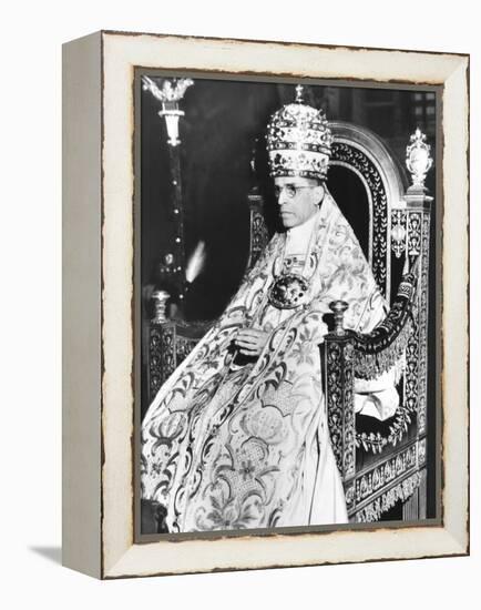 Pope Pius XII Celebrated the 10th Anniversary of His of His Papacy at the Sistine Chapel-null-Framed Stretched Canvas