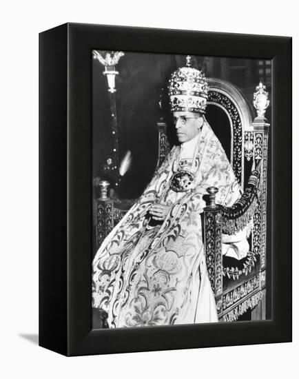 Pope Pius XII Celebrated the 10th Anniversary of His of His Papacy at the Sistine Chapel-null-Framed Stretched Canvas