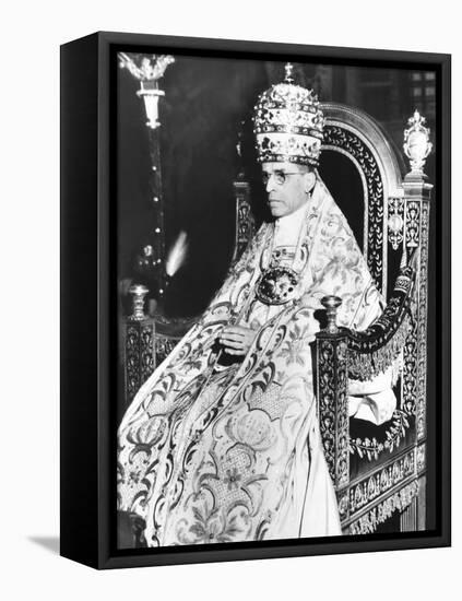 Pope Pius XII Celebrated the 10th Anniversary of His of His Papacy at the Sistine Chapel-null-Framed Stretched Canvas