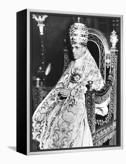 Pope Pius XII Celebrated the 10th Anniversary of His of His Papacy at the Sistine Chapel-null-Framed Stretched Canvas