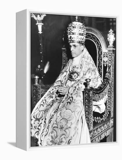 Pope Pius XII Celebrated the 10th Anniversary of His of His Papacy at the Sistine Chapel-null-Framed Stretched Canvas