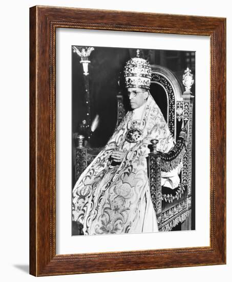 Pope Pius XII Celebrated the 10th Anniversary of His of His Papacy at the Sistine Chapel-null-Framed Photo