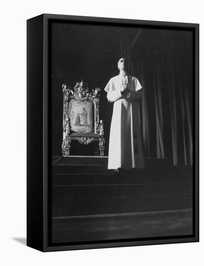 Pope Pius Xii Speaking at the Press Conference-null-Framed Premier Image Canvas