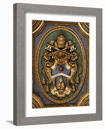 Pope's Coat of Arms in San Clemente Basilica, Rome, Lazio, Italy, Europe-Godong-Framed Photographic Print