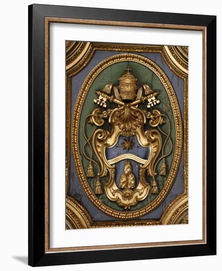 Pope's Coat of Arms in San Clemente Basilica, Rome, Lazio, Italy, Europe-Godong-Framed Photographic Print