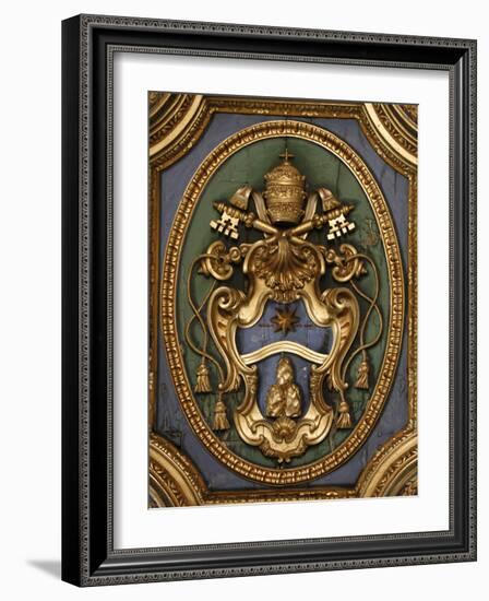 Pope's Coat of Arms in San Clemente Basilica, Rome, Lazio, Italy, Europe-Godong-Framed Photographic Print