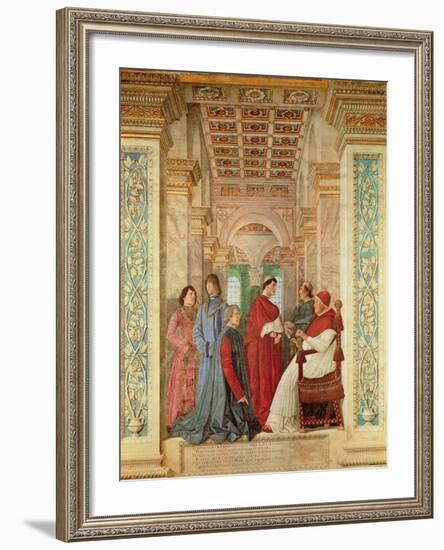 Pope Sixtus IV Installs Bartolommeo Platina as Director of the Vatican Library, C. 1477-Melozzo Da Forli-Framed Giclee Print