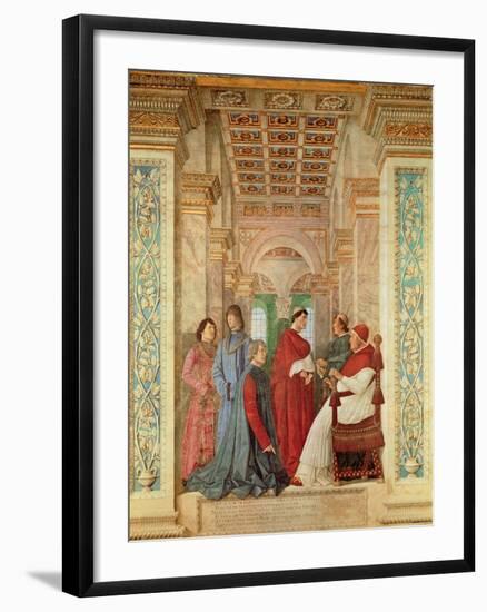 Pope Sixtus IV Installs Bartolommeo Platina as Director of the Vatican Library, C. 1477-Melozzo Da Forli-Framed Giclee Print