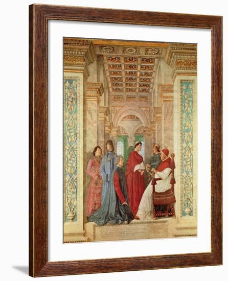 Pope Sixtus IV Installs Bartolommeo Platina as Director of the Vatican Library, C. 1477-Melozzo Da Forli-Framed Giclee Print