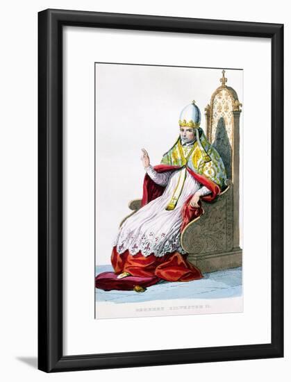 Pope Sylvester II, from "Le Plutarque Francais" by E. Mennechet, Paris, 1835-null-Framed Giclee Print