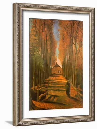 Poplar-Lined Path, 1884-Vincent van Gogh-Framed Giclee Print