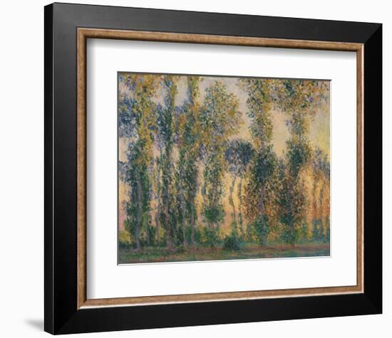 Poplars at Giverny, Sunrise, 1888-Claude Monet-Framed Giclee Print