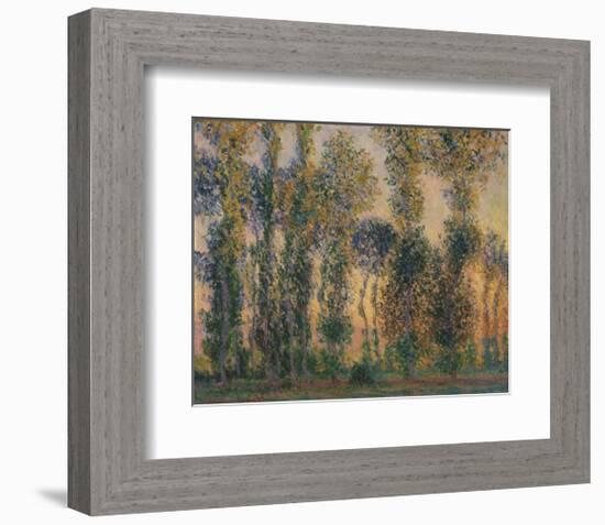 Poplars at Giverny, Sunrise, 1888-Claude Monet-Framed Art Print