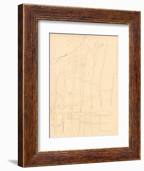 Poplars on the Epte at the Limetz Marsh (Pencil on Paper)-Claude Monet-Framed Giclee Print