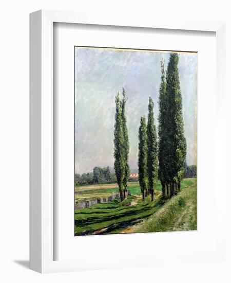 Poplars on the Riverbank at Argenteuil-Gustave Caillebotte-Framed Giclee Print