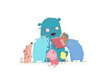 Fun Monster in Love Happy Upside-Down Cartoon for Kids. Happy Funny Little Monster Loving for Child-Popmarleo-Art Print