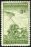 USA 1945 Shows Marines Raising Flag Mount Suribachi, Iwo Jima-popovaphoto-Framed Premier Image Canvas