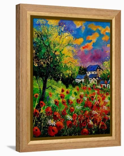 Poppies And Daisies 560110-Pol Ledent-Framed Stretched Canvas
