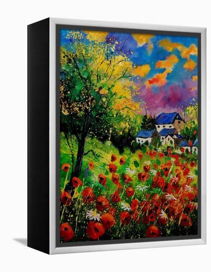 Poppies And Daisies 560110-Pol Ledent-Framed Stretched Canvas