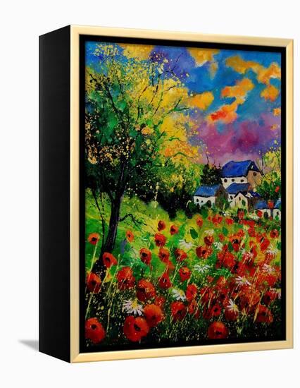 Poppies And Daisies 560110-Pol Ledent-Framed Stretched Canvas