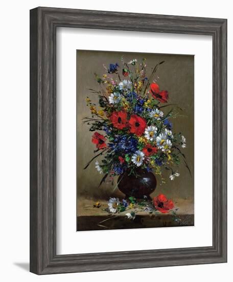 Poppies and Daisies-Eugene Henri Cauchois-Framed Giclee Print