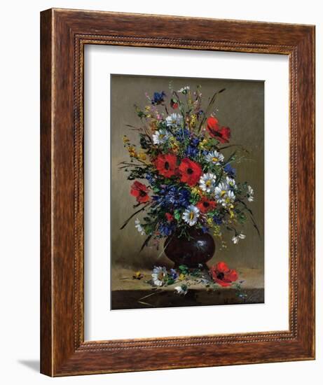 Poppies and Daisies-Eugene Henri Cauchois-Framed Giclee Print