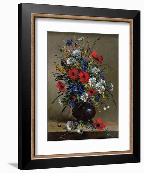 Poppies and Daisies-Eugene Henri Cauchois-Framed Giclee Print