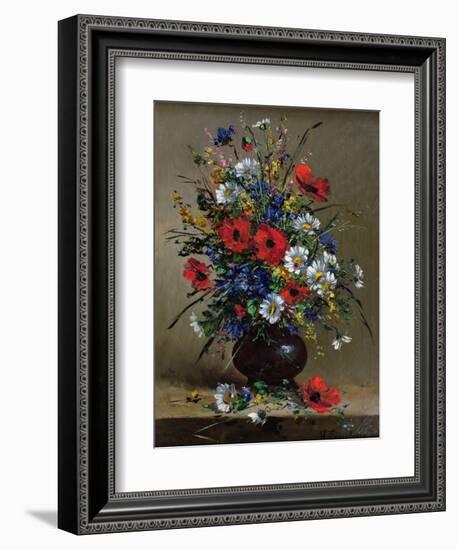 Poppies and Daisies-Eugene Henri Cauchois-Framed Giclee Print