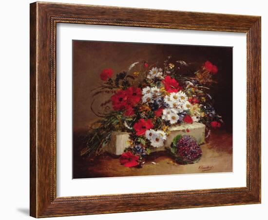 Poppies and Daisies-Eugene Henri Cauchois-Framed Giclee Print