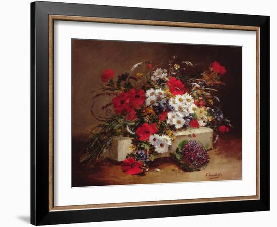 Poppies and Daisies-Eugene Henri Cauchois-Framed Giclee Print