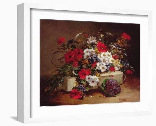 Poppies and Daisies-Eugene Henri Cauchois-Framed Giclee Print