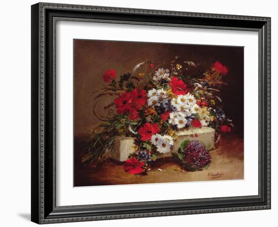 Poppies and Daisies-Eugene Henri Cauchois-Framed Giclee Print