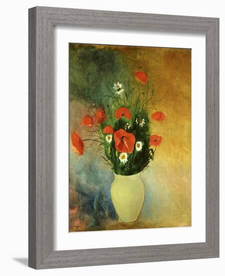 Poppies and Daisies-Odilon Redon-Framed Giclee Print