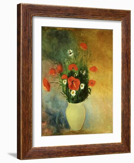 Poppies and Daisies-Odilon Redon-Framed Giclee Print