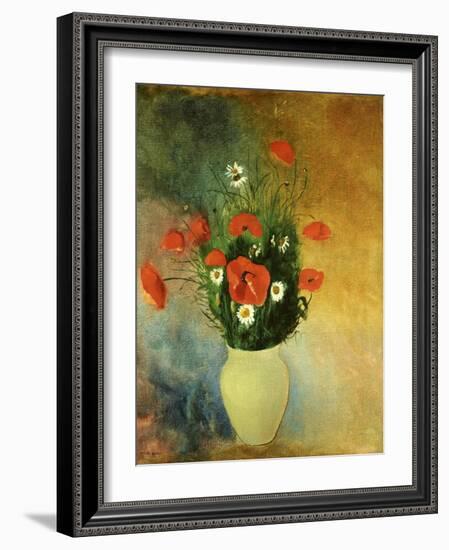 Poppies and Daisies-Odilon Redon-Framed Giclee Print