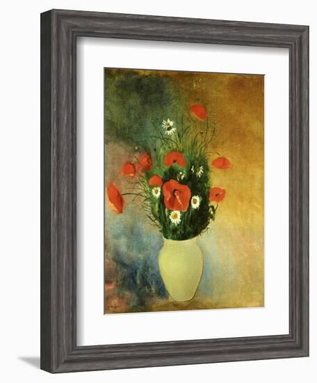 Poppies and Daisies-Odilon Redon-Framed Giclee Print