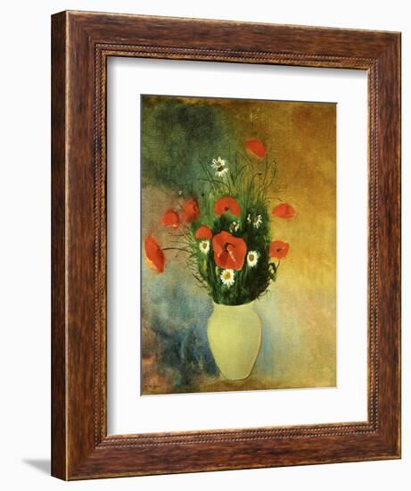 Poppies and Daisies-Odilon Redon-Framed Giclee Print