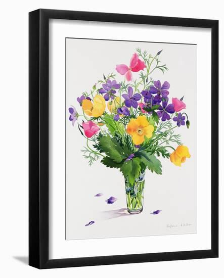 Poppies and Geraniums-Christopher Ryland-Framed Giclee Print