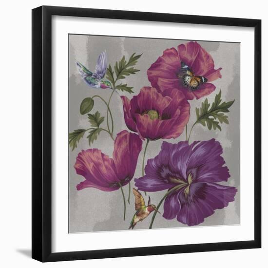 Poppies and Hummers-Bill Jackson-Framed Giclee Print