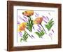 Poppies And Lavender-Wolf Heart Illustrations-Framed Giclee Print