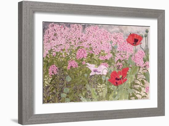 Poppies and Phlox-Linda Benton-Framed Giclee Print